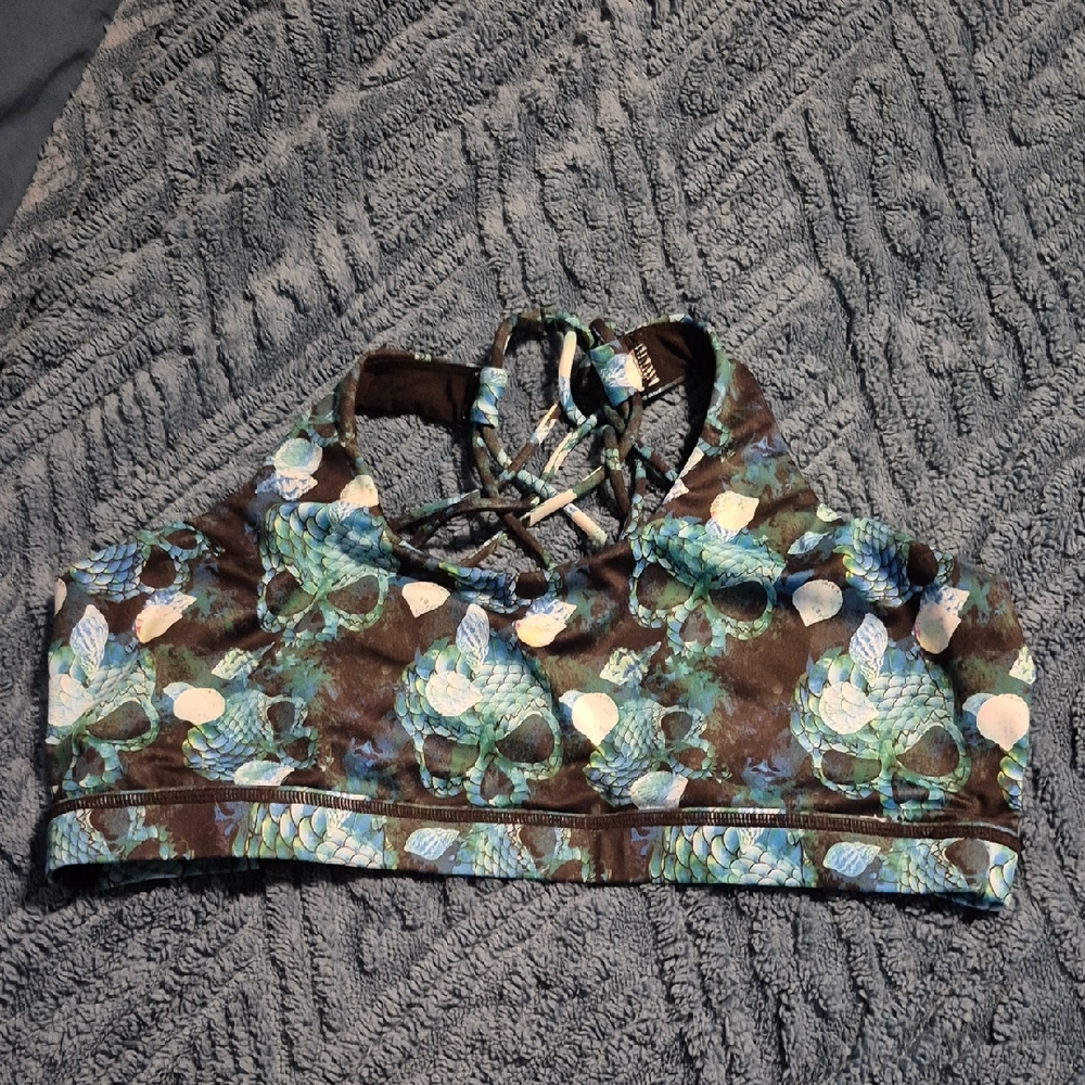 CVG Constantly Varied Gear Mermaid Skull Bra Sz XL